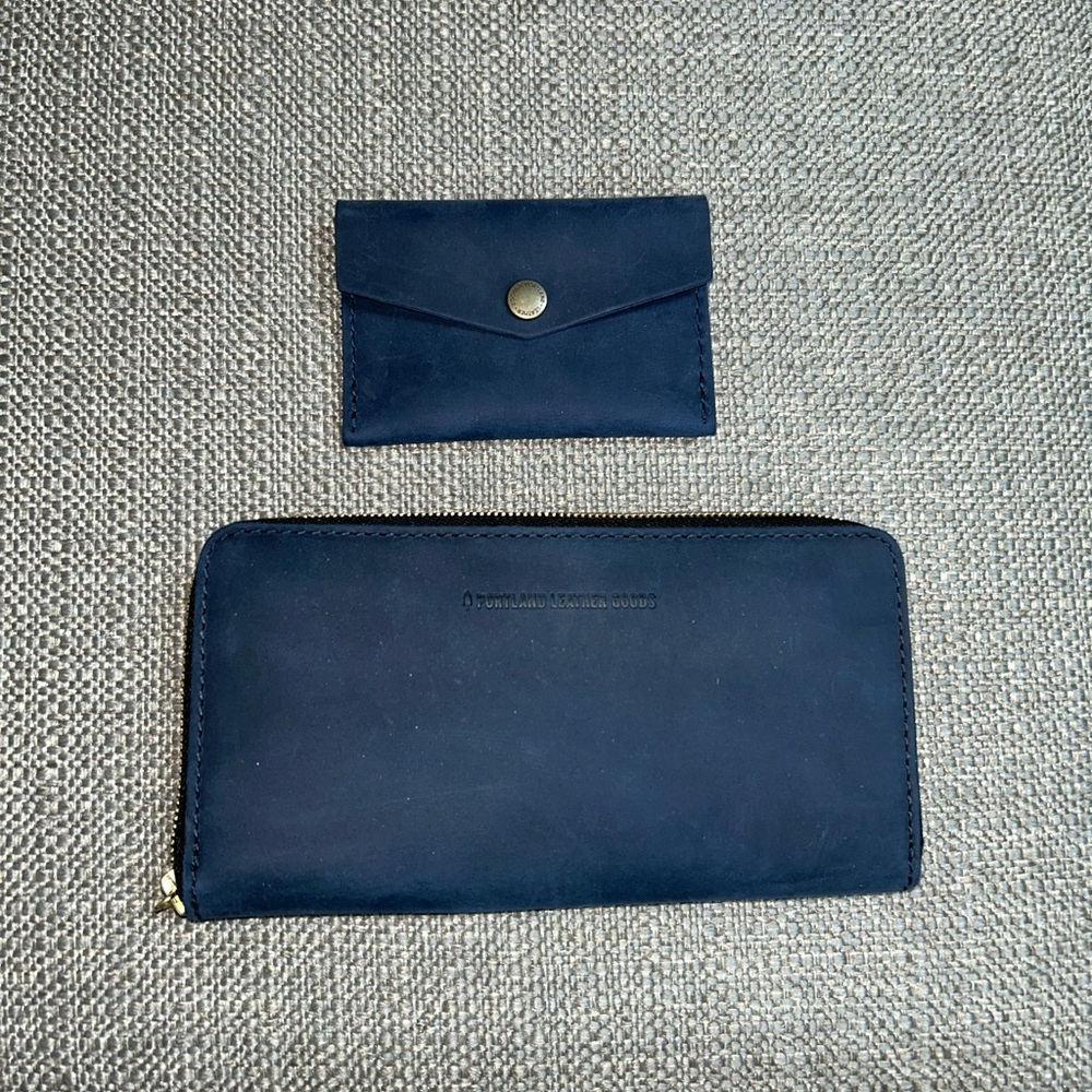 Portland Leather Deep Water Wallet set